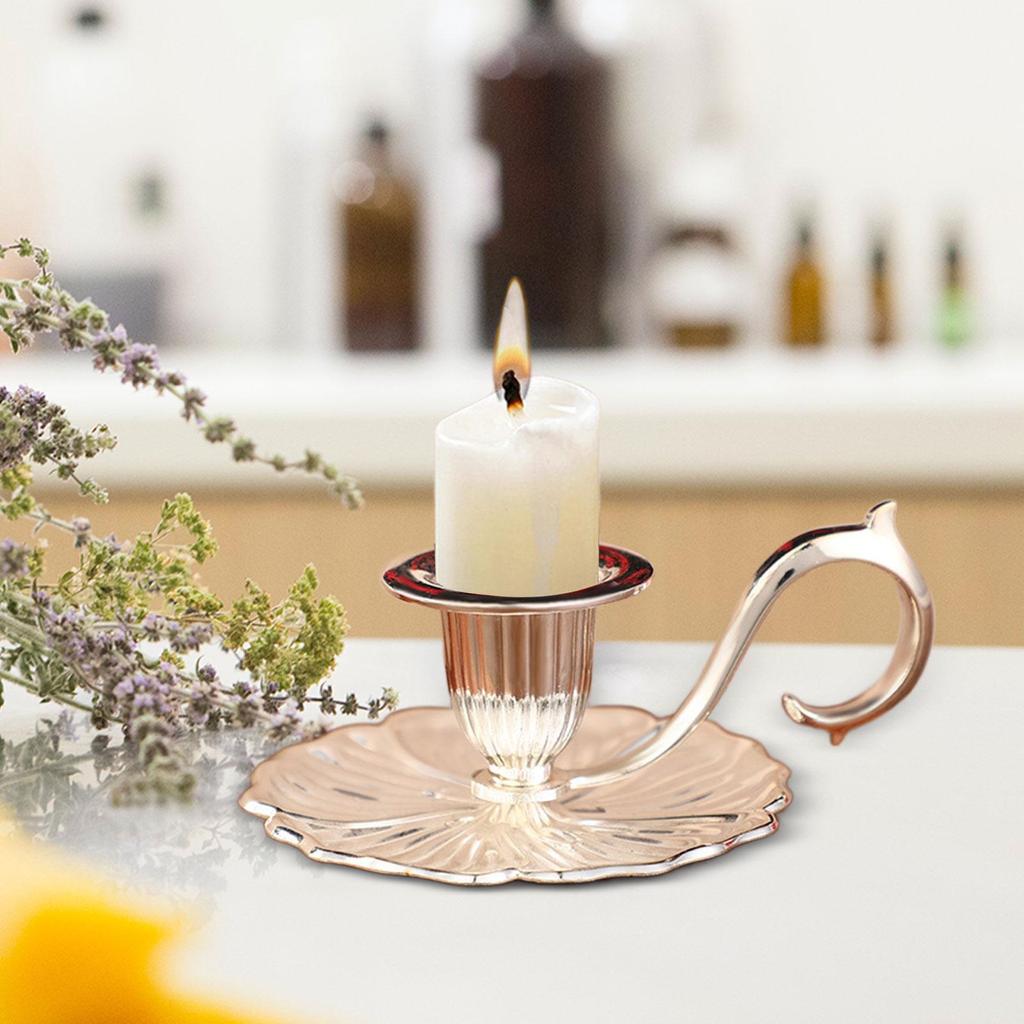 Vintage Taper Candle Stick Holder Retro Handheld Candlestick Holder