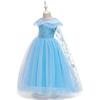 Baby Girl's Feather Embroidery Princess Dress - First Birthday Party Outfit with Big Bow.