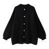 Chic European & American Style Women's Loose Round Neck Cardigan with Metal Buttons