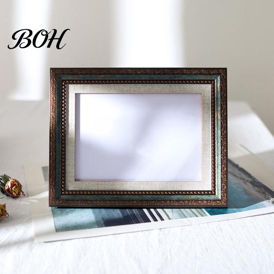 Lightweight Resin Photo Frame Vintage Frame, Art Mat Picture for Tabletop Display Artistic & Wall Mount, Decorative Studio Portrait Photos Durable
