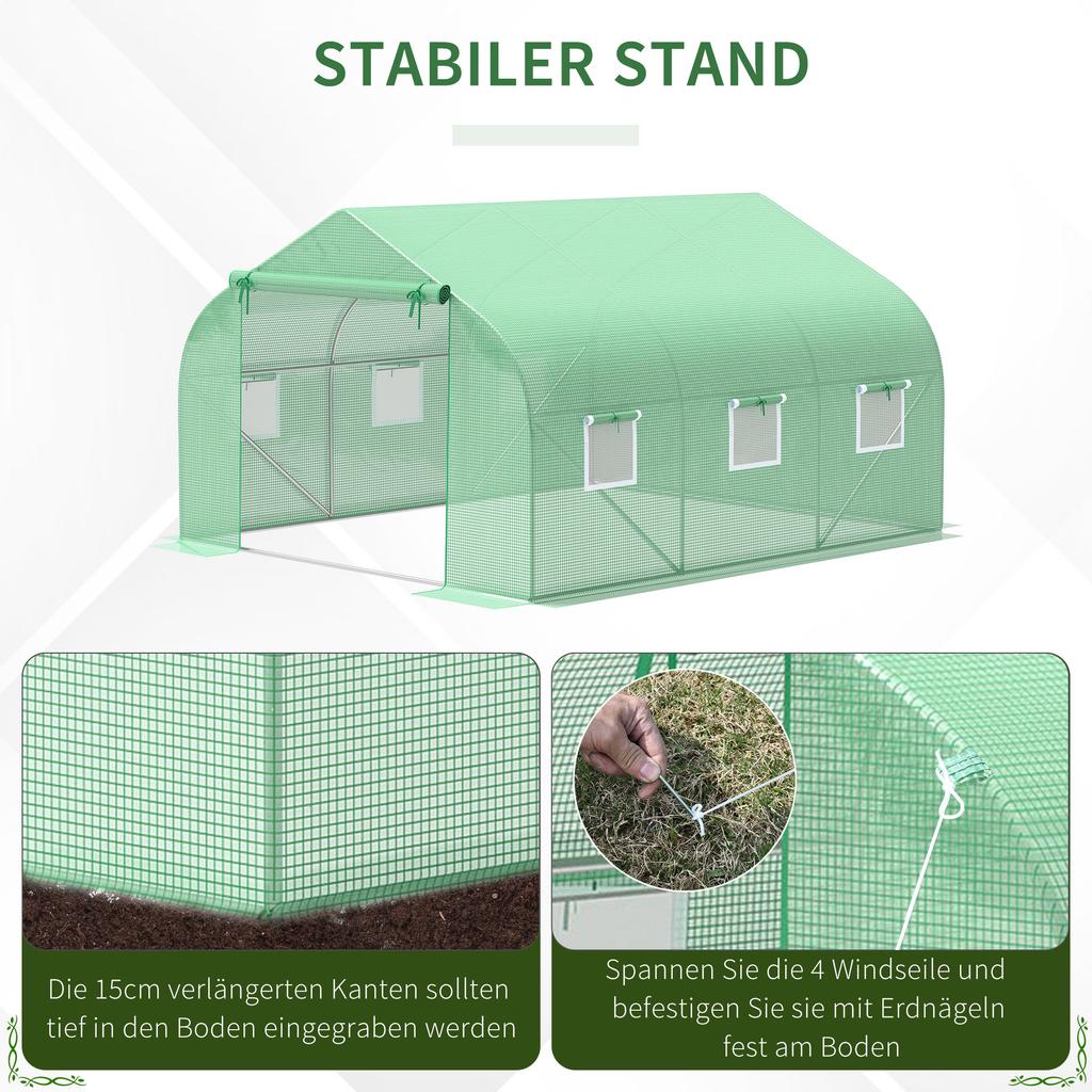 Foil Greenhouse Foil Greenhouse Cold Frame Plant House Tomato House Gable Roof 350L × 300W × 200H Cm