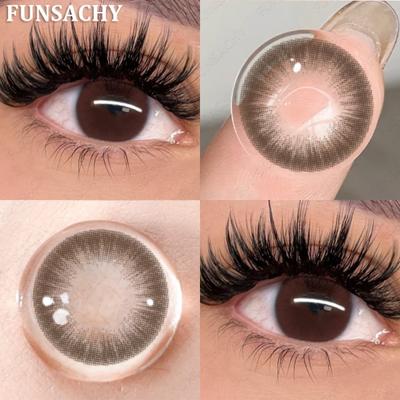 FUNSACHY 1 Pair Coloron Contacts Lens Yearly Use Natural Black Korean Brown Eyes Contact Pupils Cosmetics Fashion Softlen Yearly