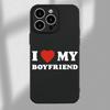Love My Boyfriend Text Design Phone Case Suitable for iPhone 16 15 14 13 12 11 Pro/Max/Plus Shockproof Soft Case