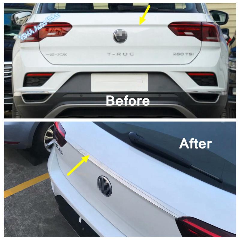 Car Styling Rear Trunk Tailgate Up Tail Decoration Strip Cover Trim For Volkswagen T-Roc T Roc 2018 - 2024 Exterior Accessories