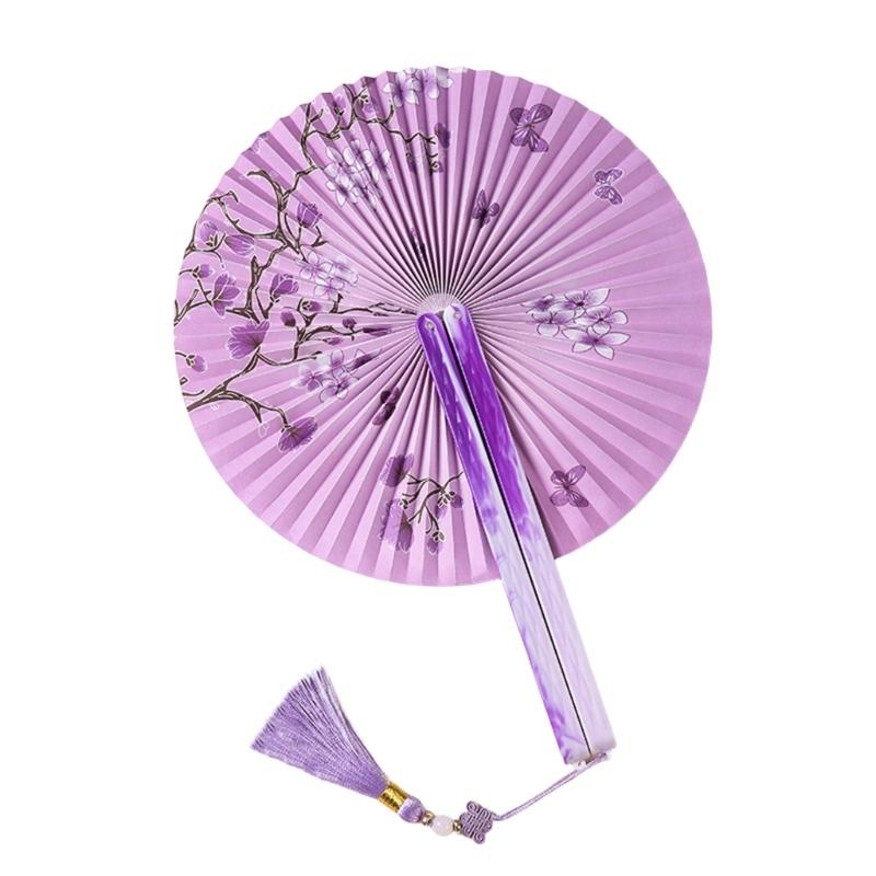 Round Magnetic Folding Hand Fan Compactly Coolings Fans For Outdoor Game Christmas Decorations Festival Performances