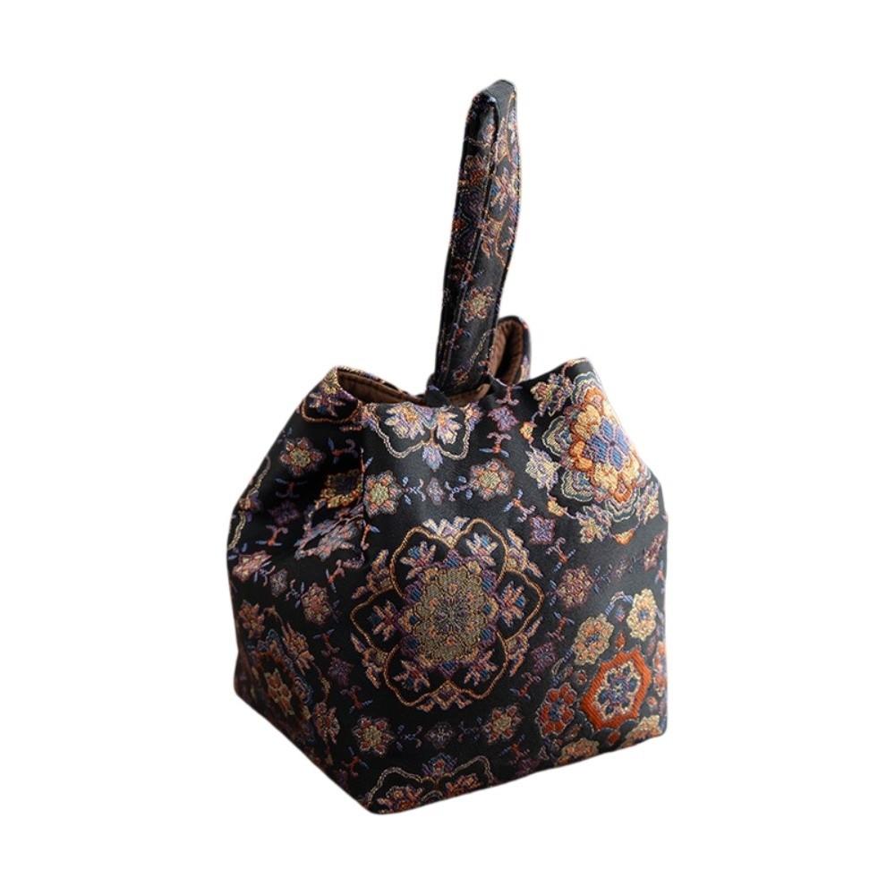 Chinese Style Teacup Teapot Drawstring Pouch Print Small Item Pouch Teaware Storage Bag  Travel