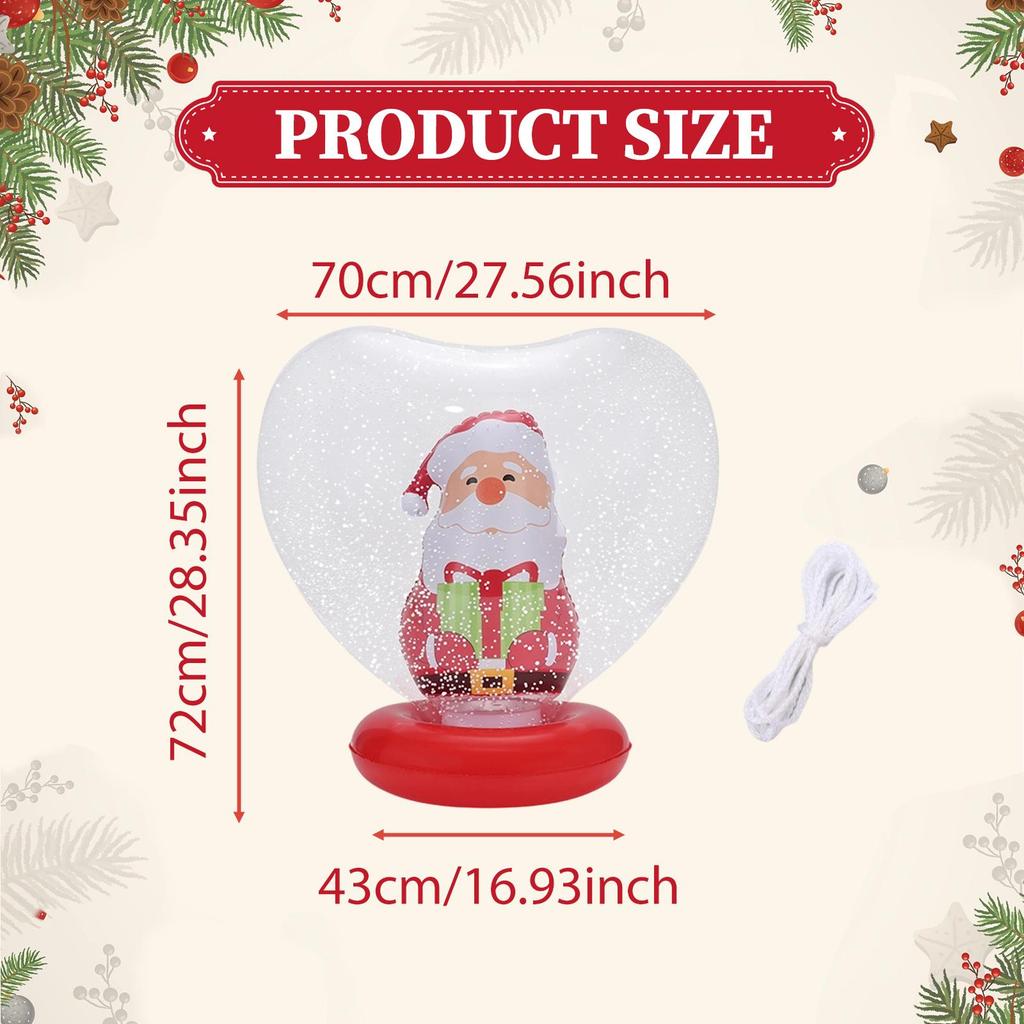 Inflatable Christmas Ball Xmas Ball Versatile Decor Festive Heart Balloon Hanging Ornament Bauble for Yard Mall Party