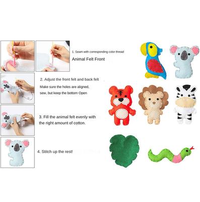 DIY Filztiere Nähen Bastelset für Anfänger Mit Mehreren Nähwerkzeugen DIY Projekte Bastel- und Nähset Geschenk für Mädchen Jungen
