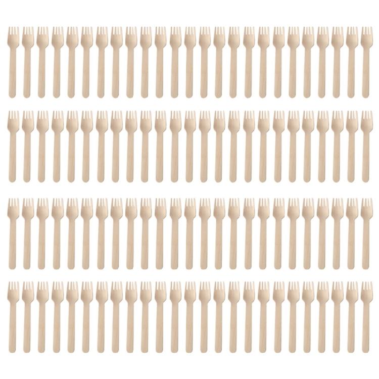 100 Pcs Wooden Utensils Disposable Cutlery for Outdoor Activities Gatherings