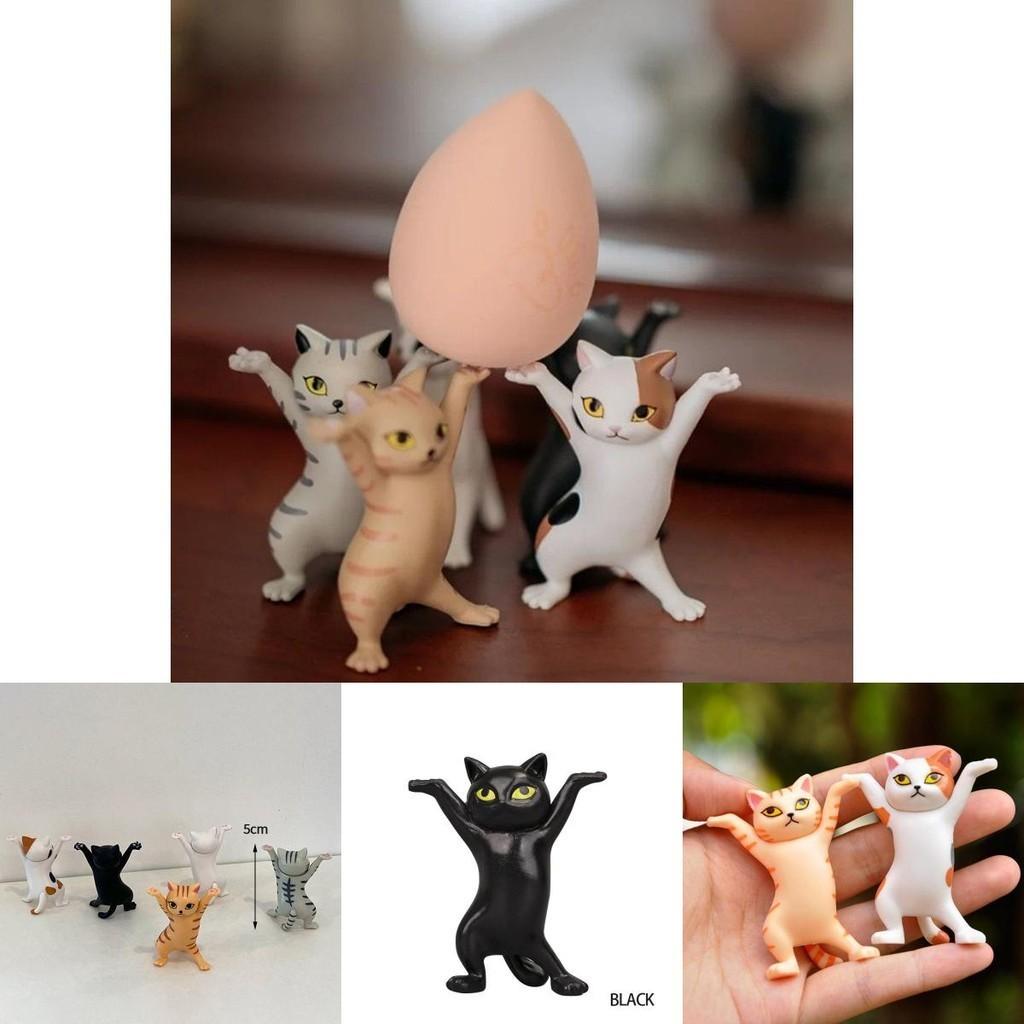 Adorable Cats Pen Holder Doll Ornament With Durable Plastic Earphone Support Stand For Airpods