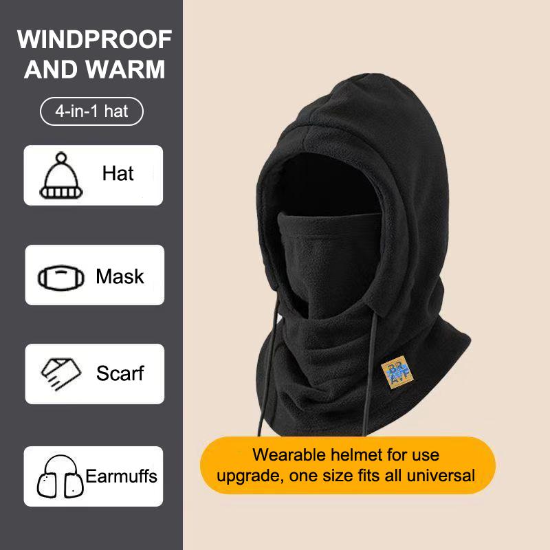 Winter Plüsch Wintermütze - Elastischer Kordelzugverschluss Leicht und warm für Radfahren, Skifahren, Outdoor-Aktivitäten Einfarbig