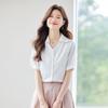 Women's Short Sleeve Chiffon Commuter Shirt