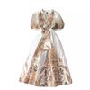 Designer blomstertrykk feriekjole kvinner palassstil high-end Elegant kjendis Midi lang kortermet vestidos