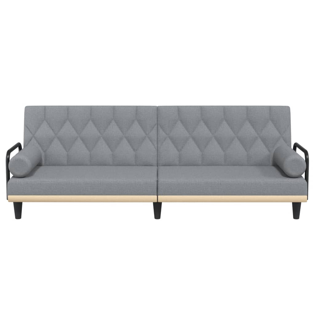 Vidaxl Foldable Sofa With Armrests, Light Gray, Fabric Upholstered