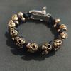 Punk Skull Paracord Bracelet for Men Vintage Style Handmade Adjustable Wristband for Men