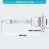 DC5.5x2.1mm Power Extension Cable Waterproof DC5.5x2.1mm Female to Male Power Panel Mount Threaded Mount for Electronics