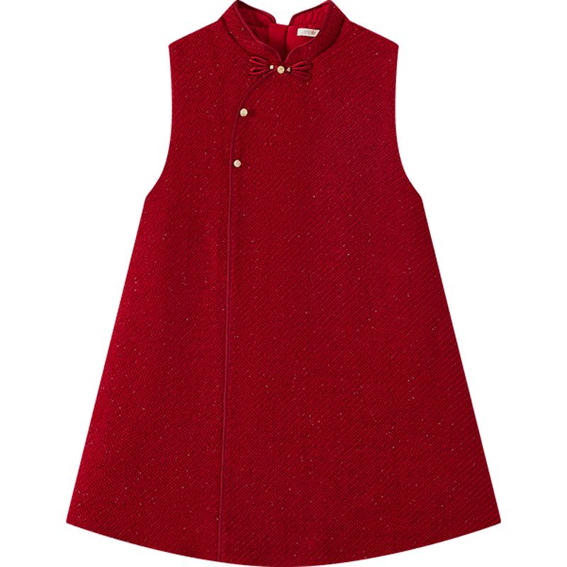 YEEHOO Girls' New Chinese Style Sleeveless Winter Dress