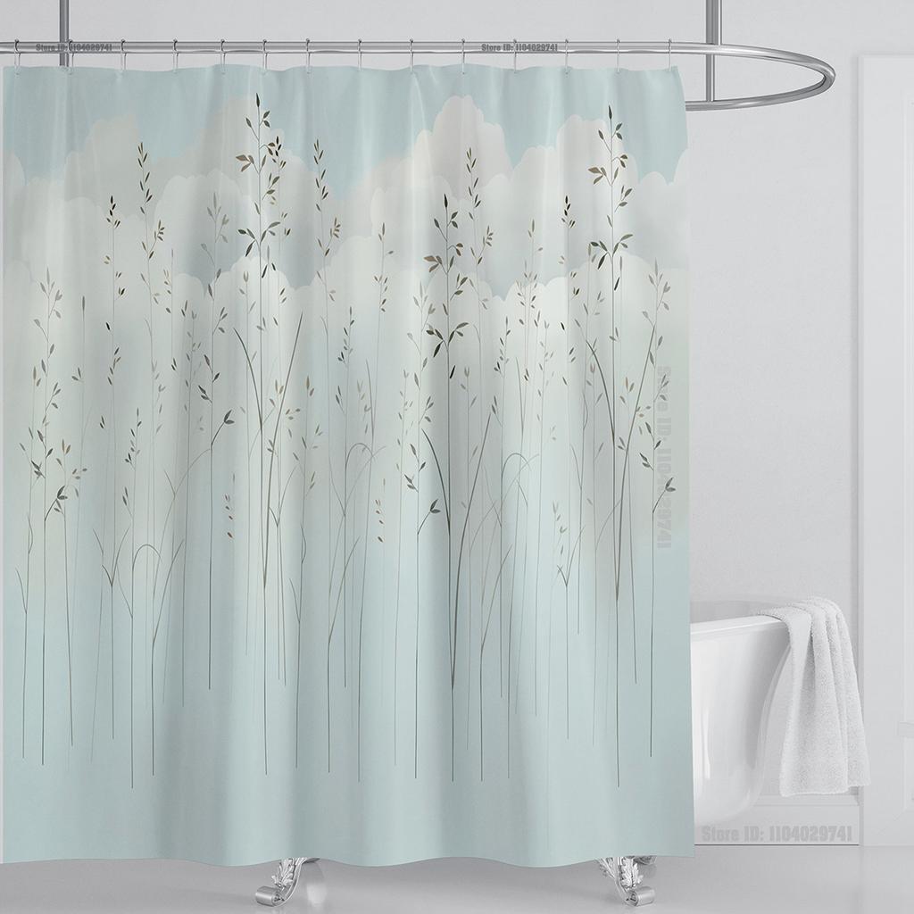 Piante Grafico Tenda da Doccia Impermeabile Tenda da Doccia Tessuto Poliestere Stampa 3D Tende da Bagno Decorazione Bagno Con Ganci
