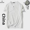 Men's Chinese-Style Short-Sleeve V-Neck Linen T-Shirt