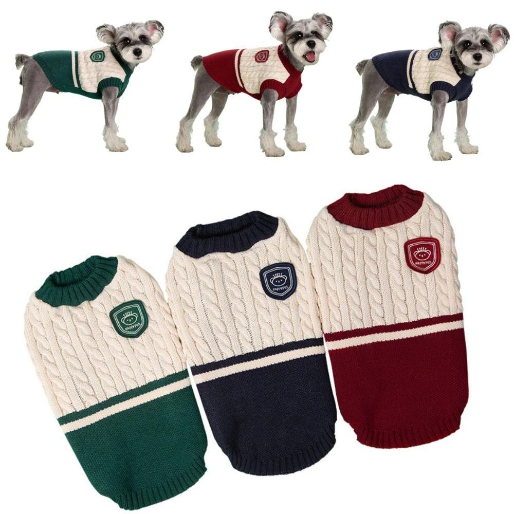 College Style Dog Cat Sweater Winter Puppy Knitted Vest Fashion Pet Clothes