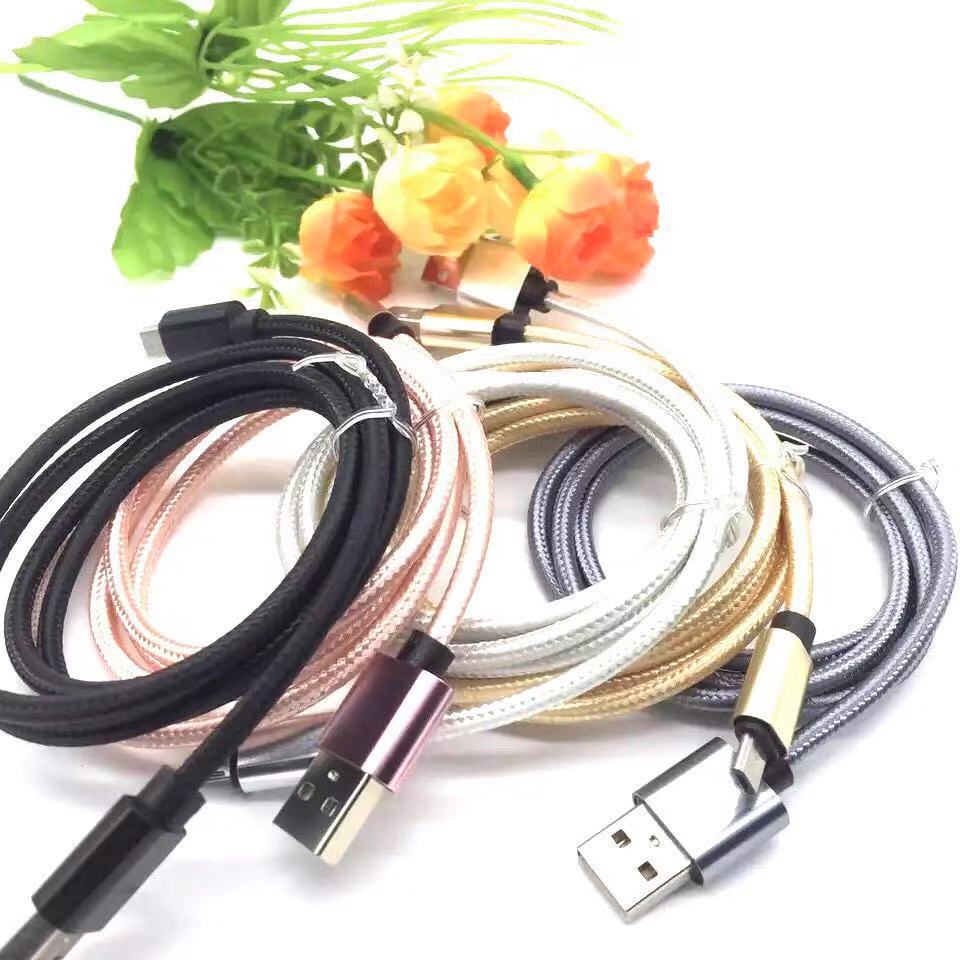 Heavy Metal Nylon Braided Data Cable Suitable for Android Smart Apple Charging Cable