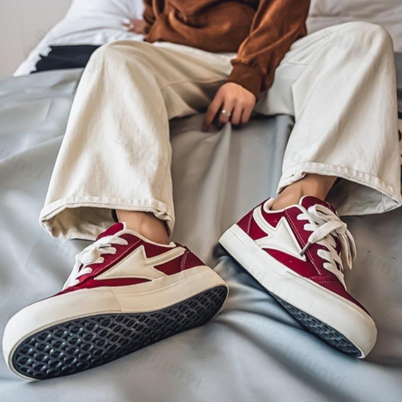 Fashion Men's Fashion Trend Casual Shoes 2025 Summer Low Cut Canvas Korean Version Versatile Sports Comfortable Non slip Chunky sneakers