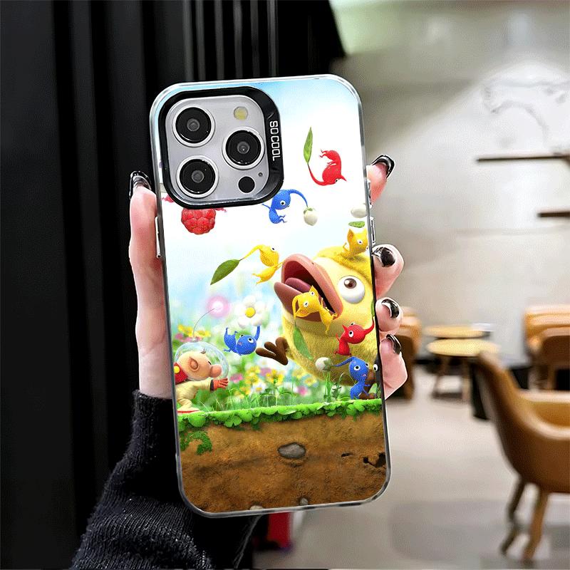 P-Pikmins Cute Game Shockproof Phone Case for iPhone 17 Air 16 16E 15 Pro Max 14 Plus 13 Mini 12 Back Cover Anti Fall Fundas