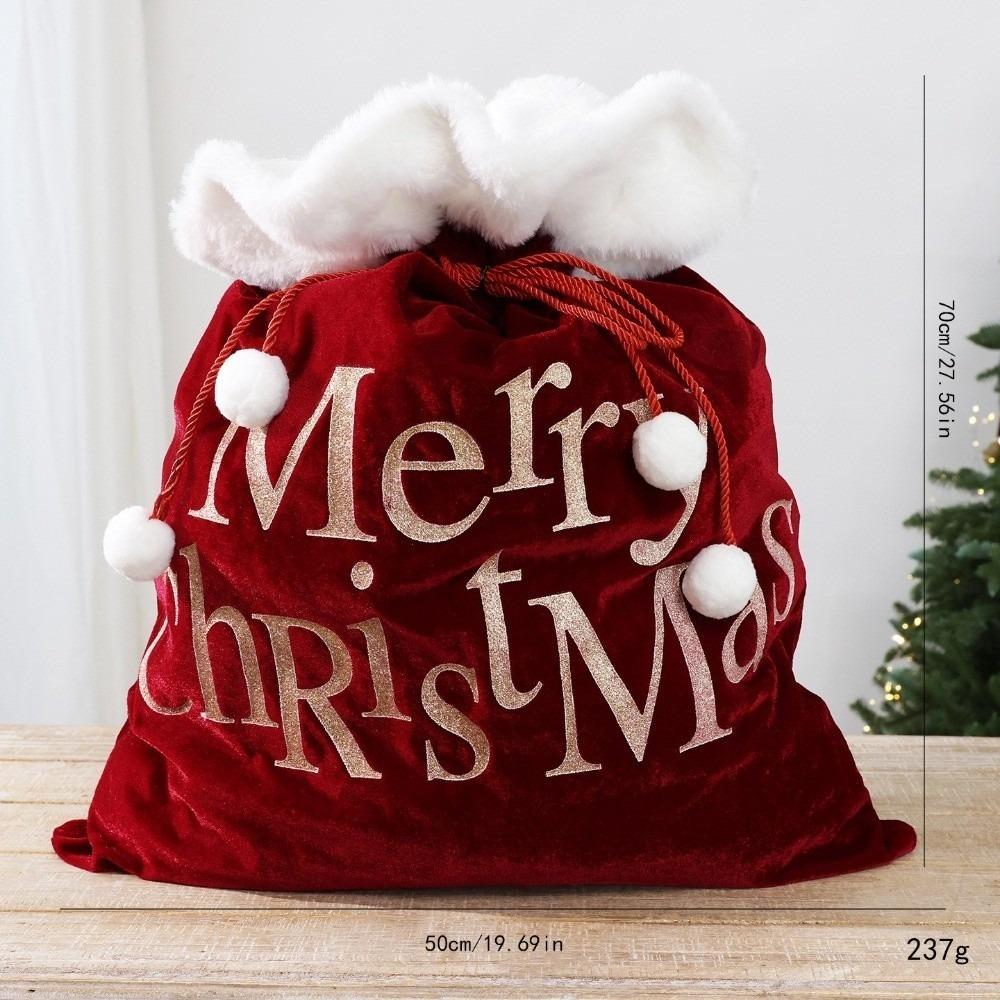 Golden Accents Santa Claus Gift Bag 50x70cm Large Size Large Gift Bag  Christmas Party Favors
