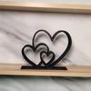 Heart Sculpture 3D Printed Plastic Love Heart Figurine for Wedding Anniversary Couples Gift Modern Heart Statue