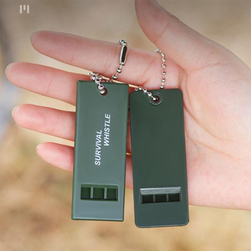 High Decibel Survival Whistle Outdoor 3-Frequency Emergency Whistles Keychain