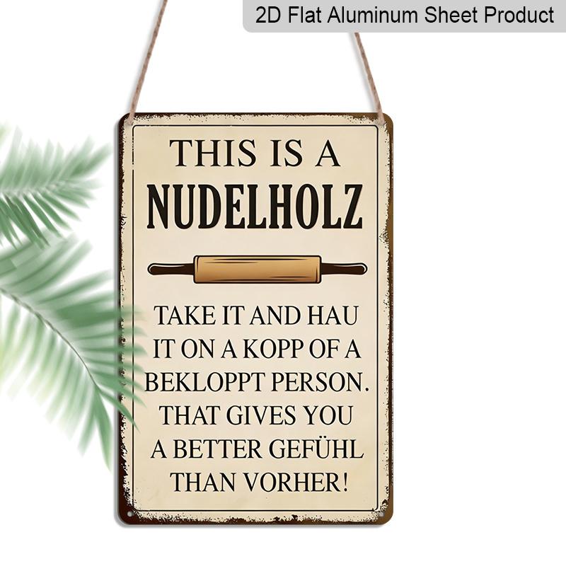 

2D Flat, 1pc Vintage German Humor Sign Suitable for Room Decor - Funny Kitchen Wall Art with German Phrases, Aluminum Metal Plaque Suitable for 20*30cm