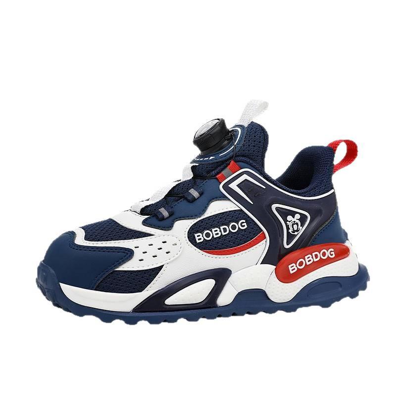 Babu bean boys shoes 2025 autumn new children's double mesh breathable sports shoes medium and older children's casual running shoes