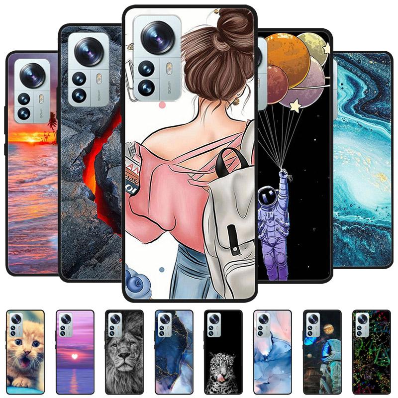 For Xiaomi Mi 12 Case 12X 12S Soft Silicone Cartoon Painted Phone Cover For Xiaomi 12 Pro Case 12S PRO Shockproof Coques Bumper