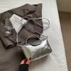 High Quality Pattern Bright Silver Versatile Dumpling Buns  Hot Selling Fashion Casual  Soft Women's Shoulder Bag