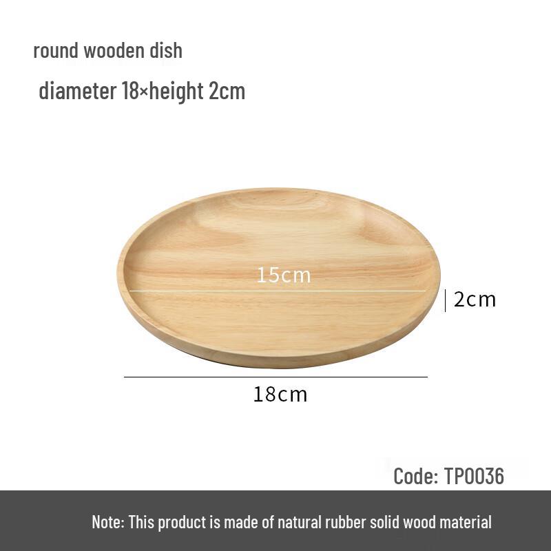 Molona Oak Wood Round Plate Set