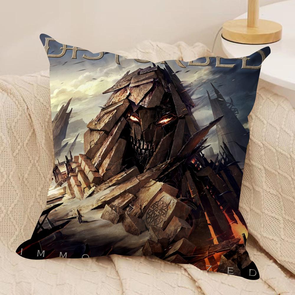 Heavy Metal BandDDisturBedS Cushion Cover Soft Plush Fabric DoubleSided Printed Cushion Covers for All Seasons Home Decor