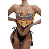 Women's Split Fashion Bib Backless Beach Bikini Swimsuit