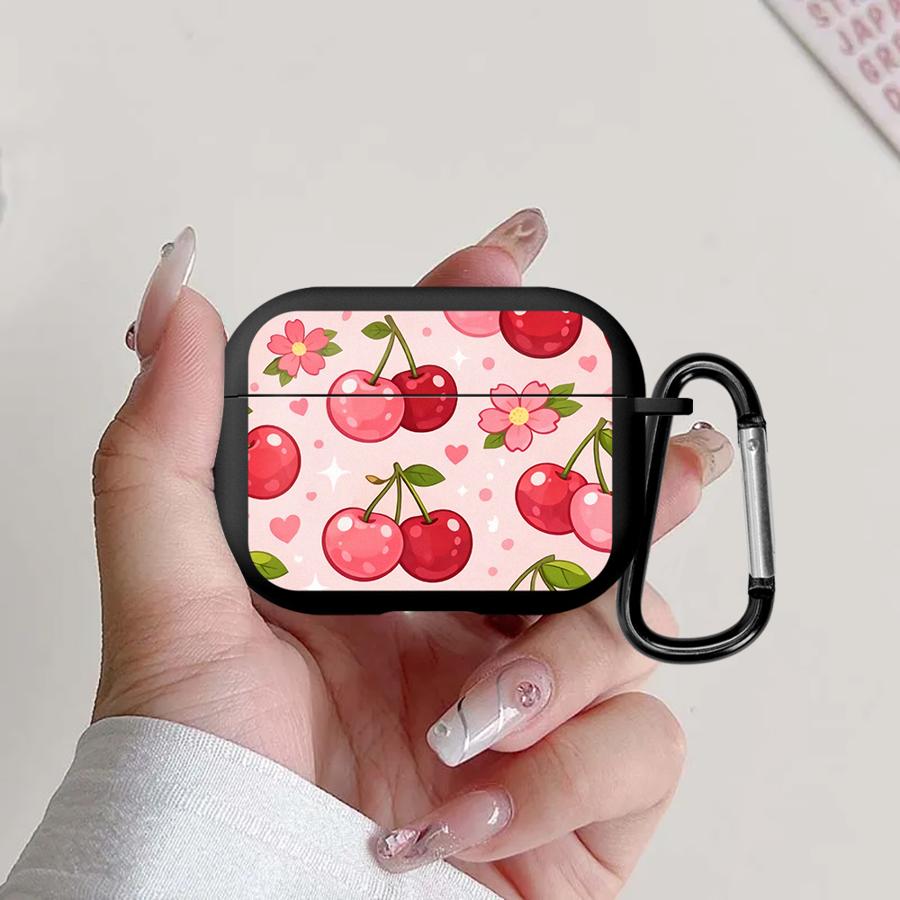 Earphone Cases Cover Case For Airpods 1 3 Pro Pro3 4 Pro2 2 Pink Cherries
