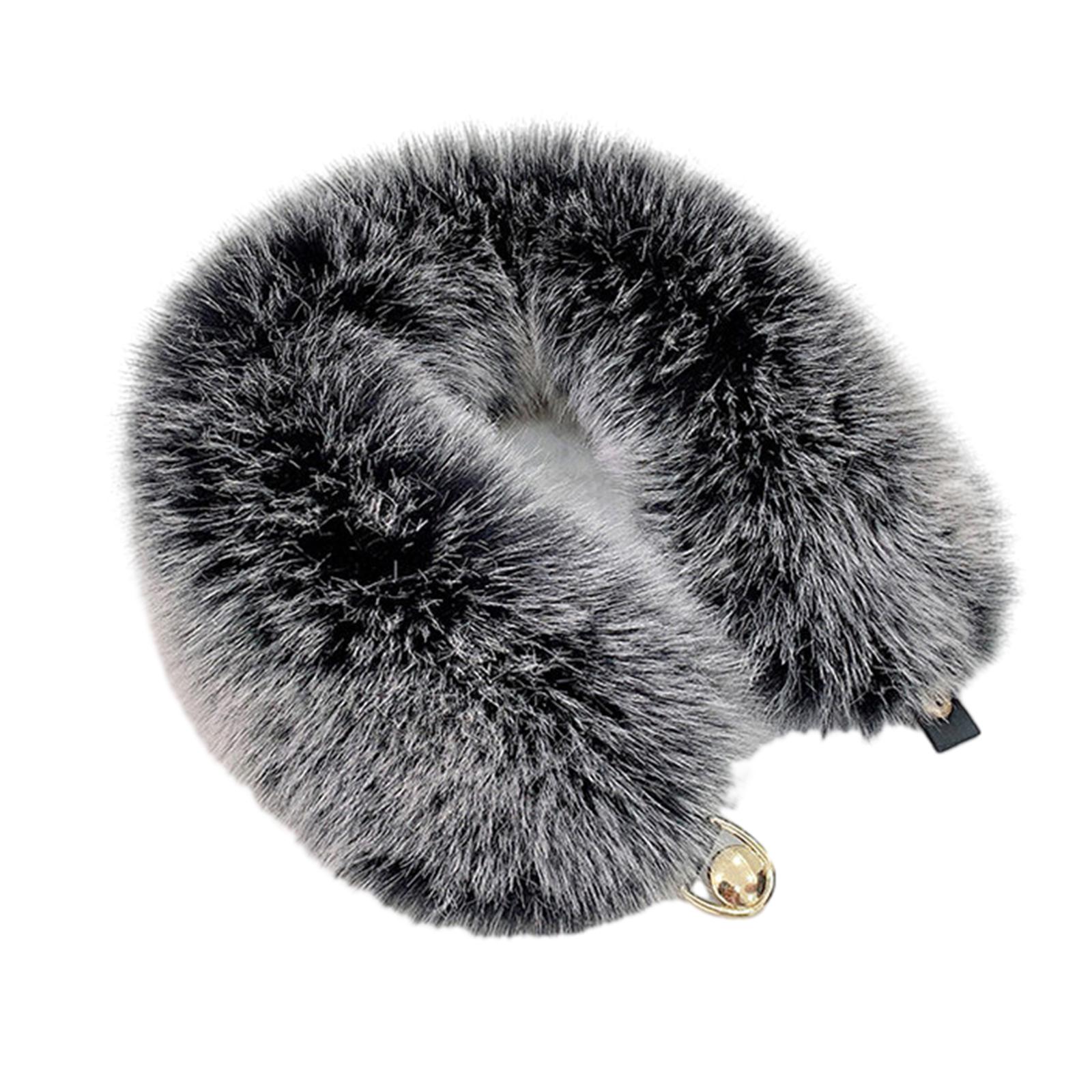 

Ladies Long Plush Scarf with Alloy Fix Buckle Versatile Girls Long Plush Neck Warmer Fashion Street Casual Neckerchief белый/бежевый