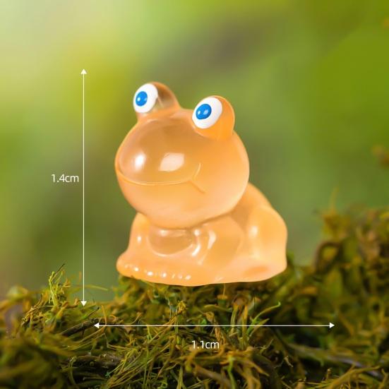 5Pcs Frog Ornaments Vivid Image Resin Miniature Landscape Ornament Colorful Glow-in-the-Dark Frog Home Supplies