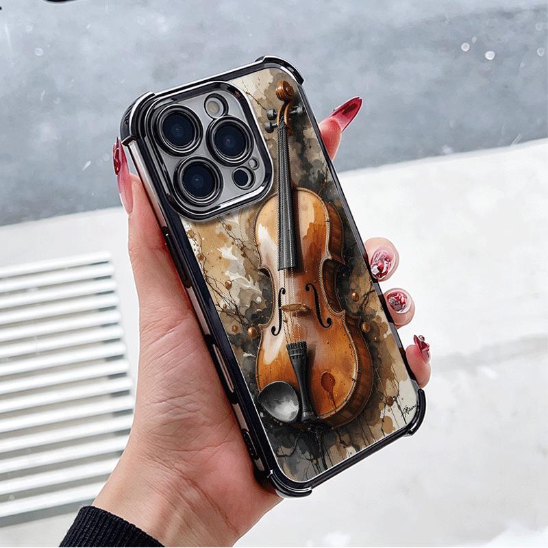 Violin Music Plating Phone Case For Xiaomi Poco X5 X6 X7 X8 Pro Max F8 Ultra F7 M8 M7 M5S Redmi 15C 15 14C 13C 13 X3 12C F6