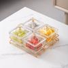 WUHE Transparent Glass Divided Serving Platter with Lid