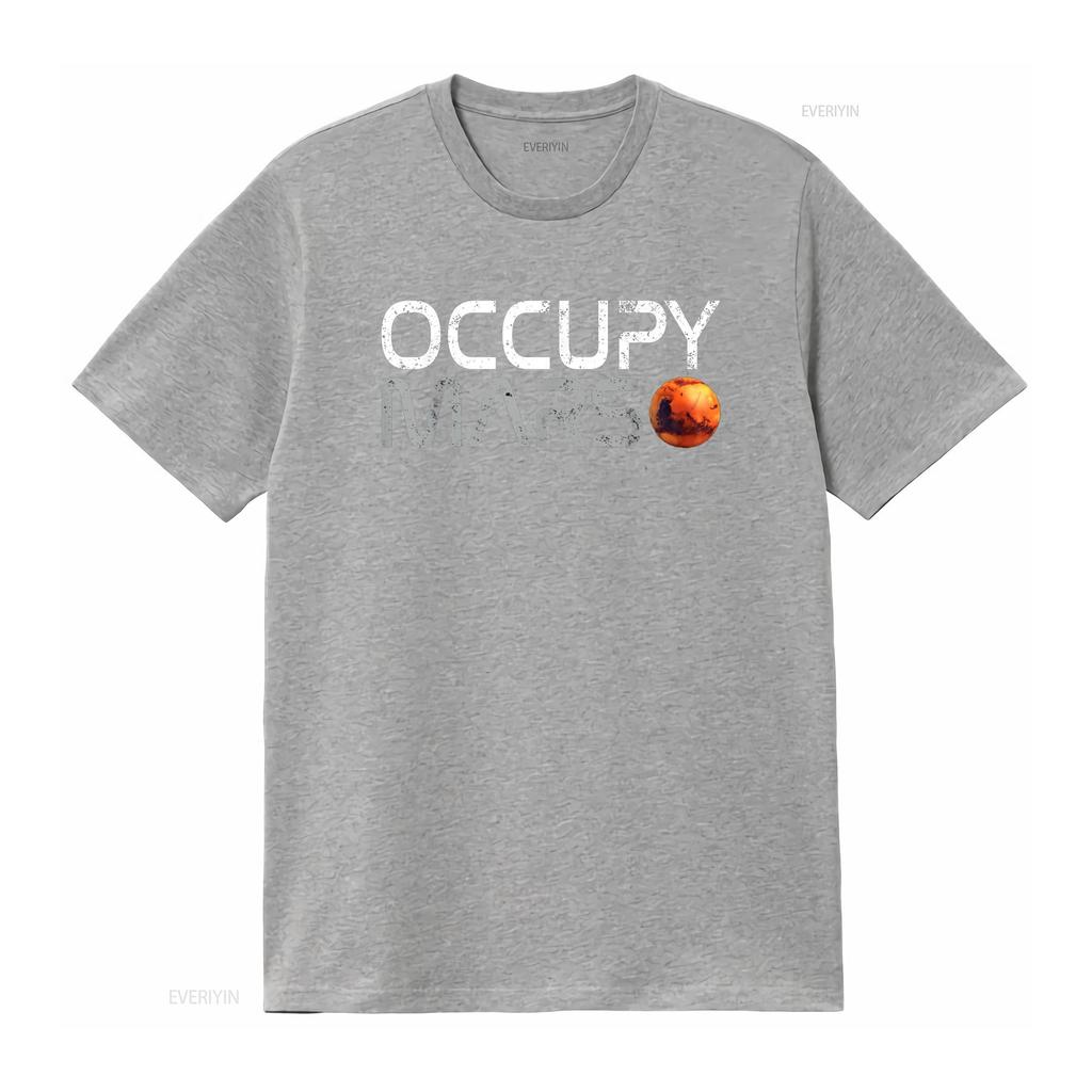 Occupy Mars T Shirt vintage Washed designer clothes streetwear Casual Stylish homme Slightly fashion Versatile Soft graphic