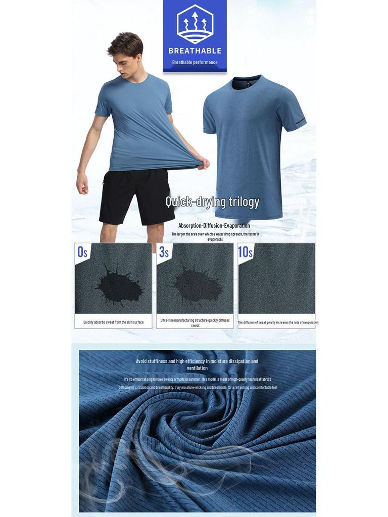 Hot-Selling Unisex Quick-Dry Loose Fit Ice Silk Running Tee