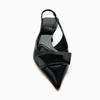Fashion Luxury Designer Slingback Mules Heels Women Sexy Pointed Toe Patent Leather Thin Heeled Sandals Comfortable Elegant Office Shoes