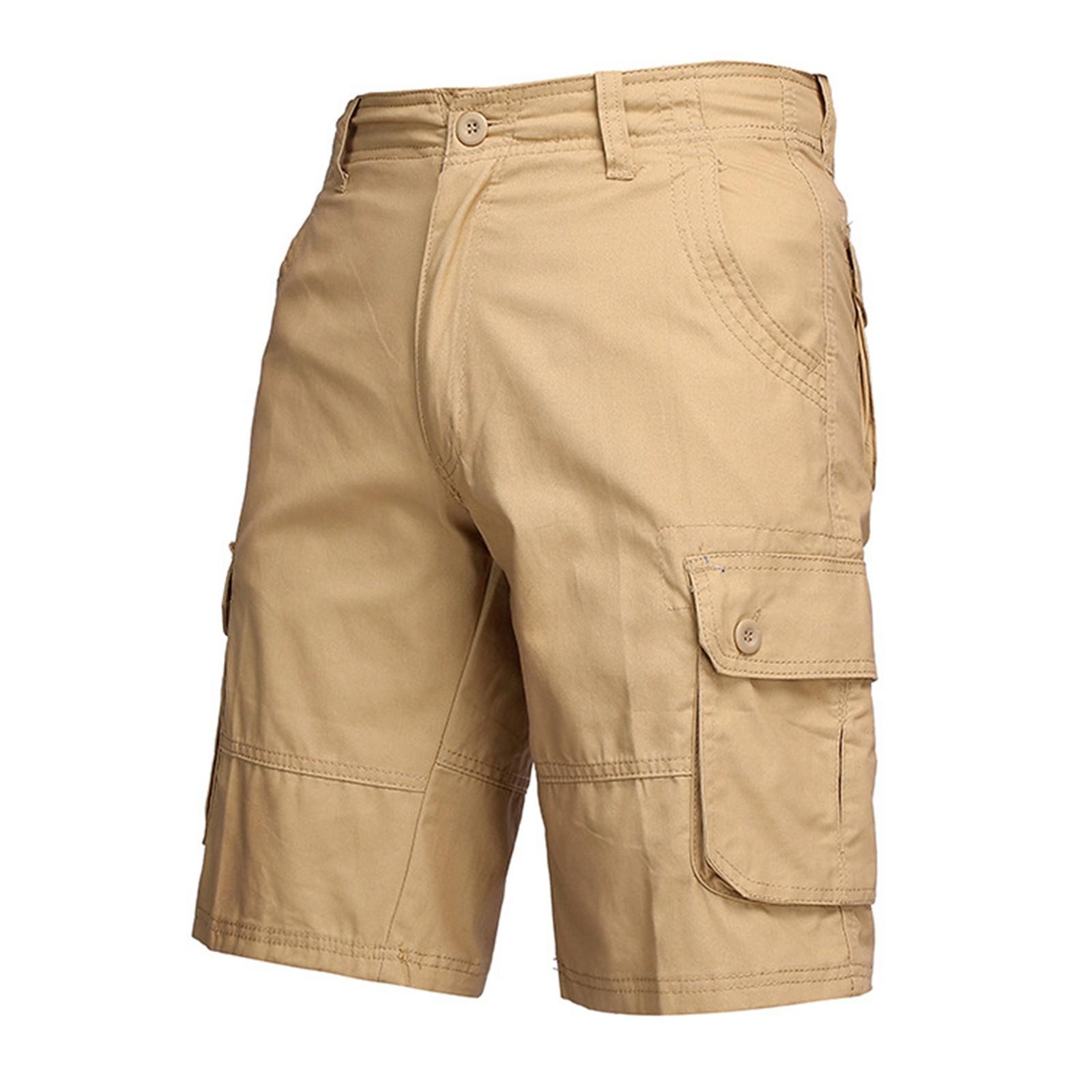 

Мужские летние рабочие шорты, свободные повседневные брюки с пятью точками, мужские летние однотонные повседневные шорты-карго 42