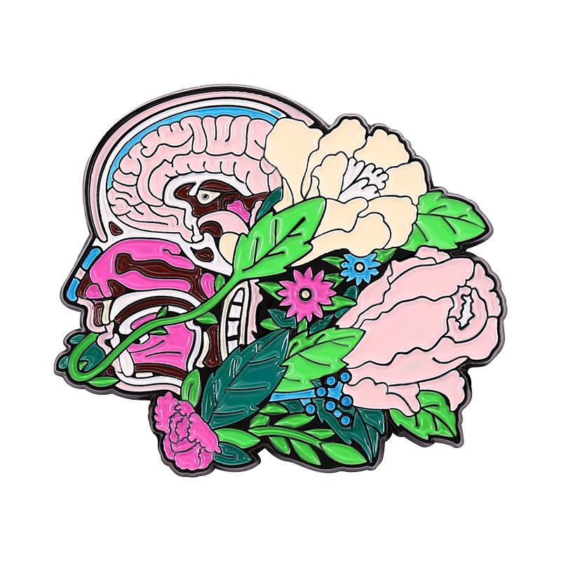 Medical Organs Enamel Brooch Heart Chest Brain Stomach Spine Women Uterus Lung Teeth Creative Metal Badge Punk Lapel Pin Jewelry