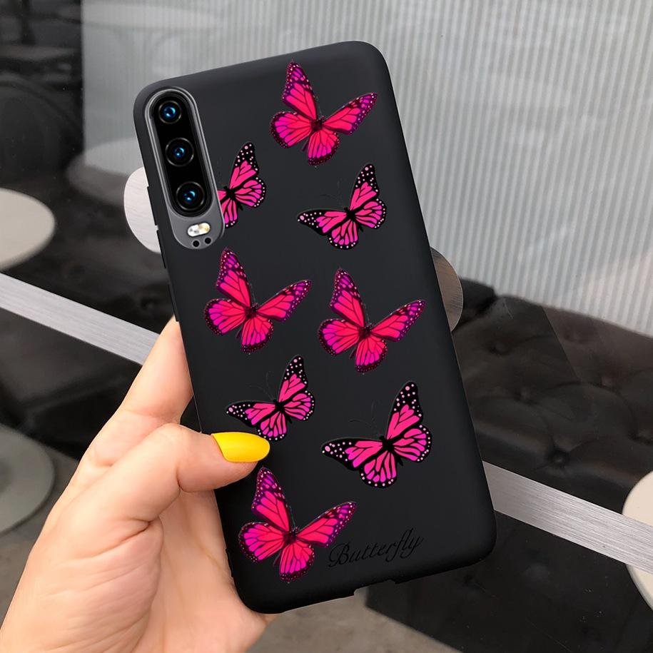 P30 Lite Case Fashion Flower Pattern Phone Case For Huawei P30 P 30 P30Lite 2020 MAR-LX1M Shockproof Bumper Soft TPU Funda Coque