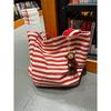 Striped Canvas Bag Women's 2025 New Trend Korean Casual Tote Bag Student Large-capacity Shoulder Shopping Bag