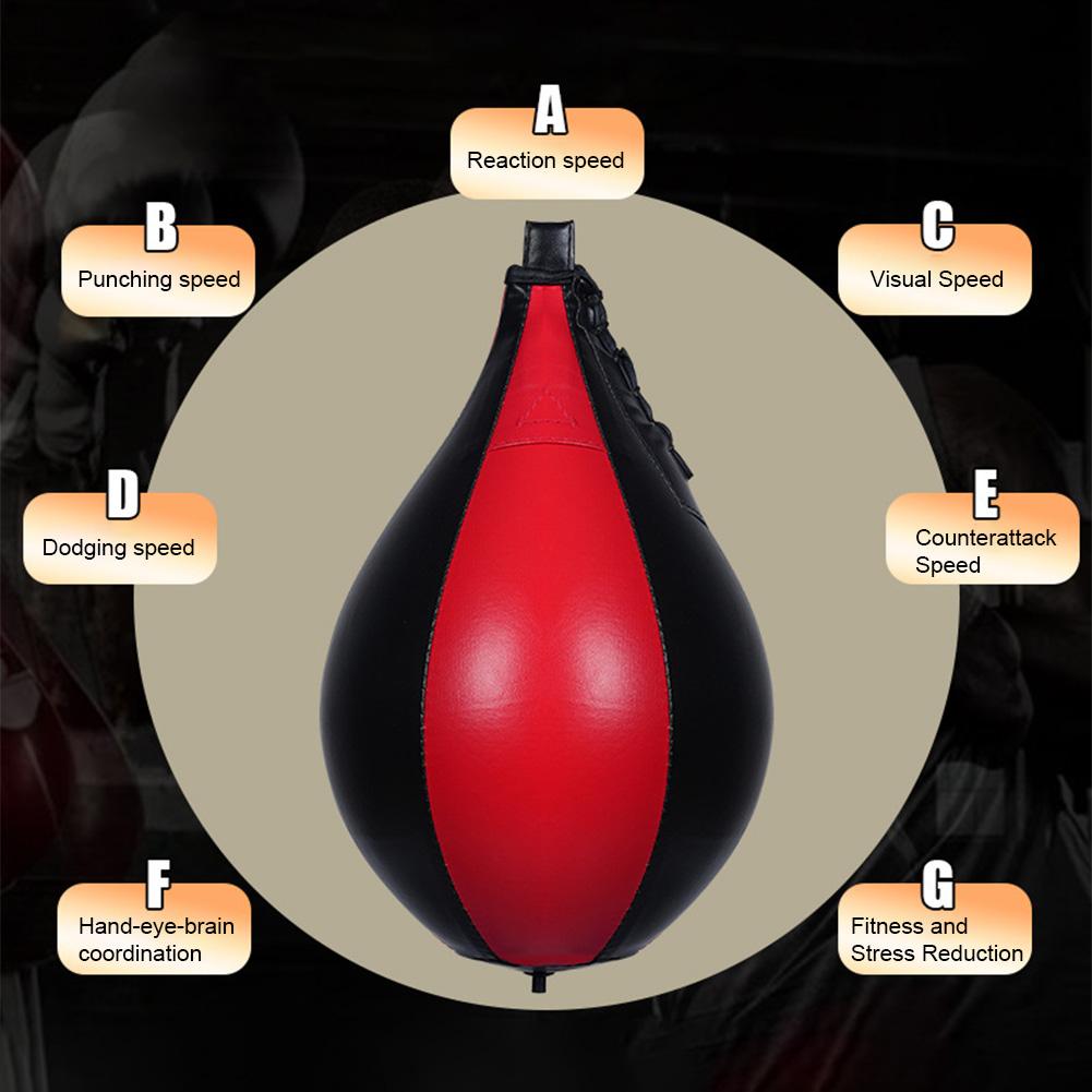Boxing Speed Ball Hanging Boxing Ball PU Leather Hanging Punching Bag Stress Relief Boxing Reflex Ball for Muay Thai Training